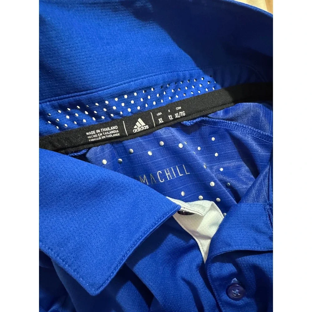 Adidas Climachill Saints Polo Shirt Men's‎ XL Blue Performance Golf Athletic